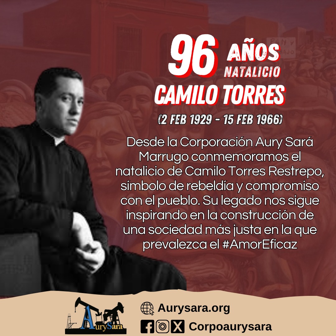 📢 Hoy conmemoramos 96 años del natalicio de Camilo Torres Restrepo, un referente de lucha, justicia social y compromiso con el pueblo.
✊ ¡Camilo vive en la lucha del pueblo! #CamiloVive #JusticiaSocial #UnidadPopular