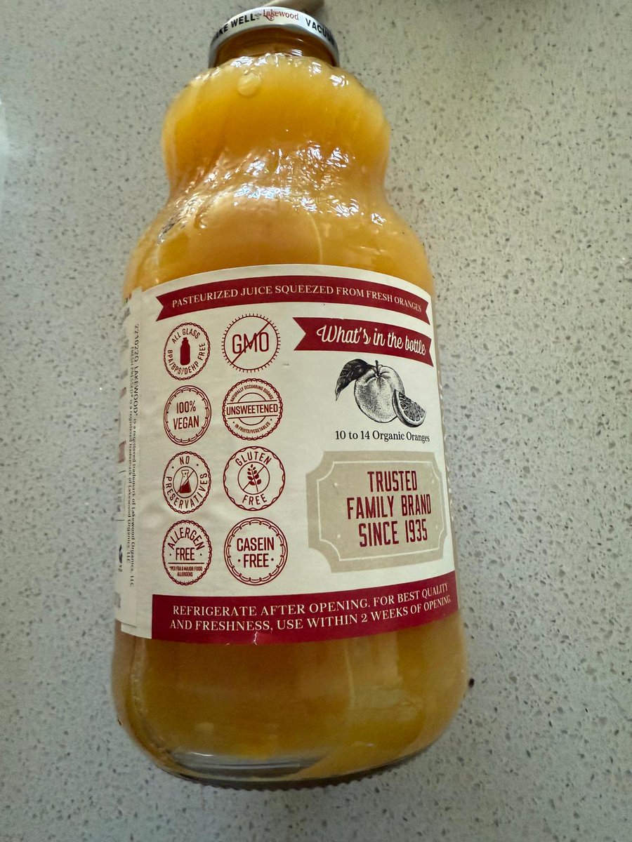 Aarogyam2000's tweet photo. Lakewood Orange Juice - not from concentrate 😀
#OrangeJuice https://t.co/CggE6lRWAD