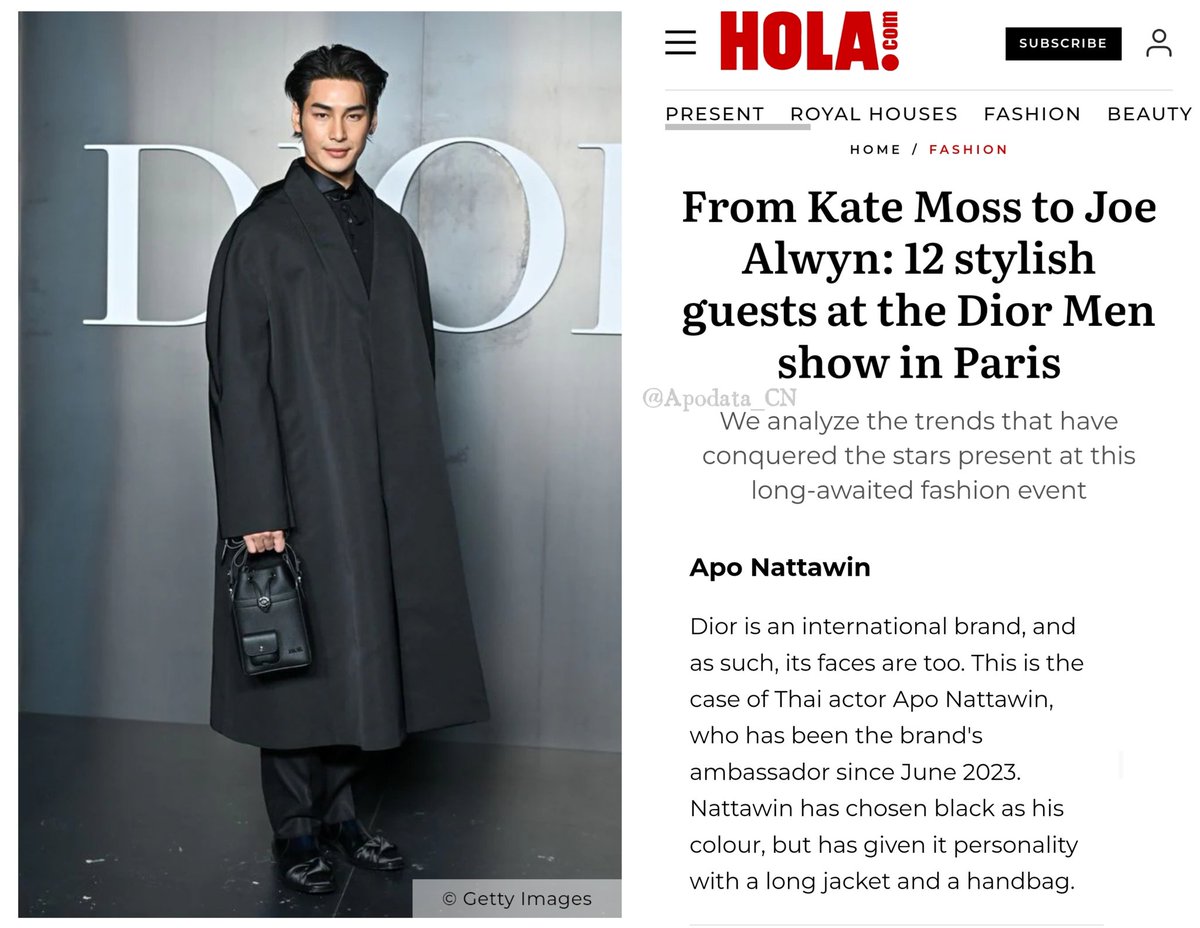 Apodata_cn's tweet photo. ✰HOLA

#ApoNattawin
Dior is an international brand, and as such, its faces are too. This is the case of Thai actor Apo Nattawin, who has been the brand's ambassador since June 2023. 

#DiorWinter25
#DiorXApo @Dior #DiorWinter25XApo 
@Nnattawin1
#ParisFashionWeek #PFW https://t.co/JA8oT8pLQ4