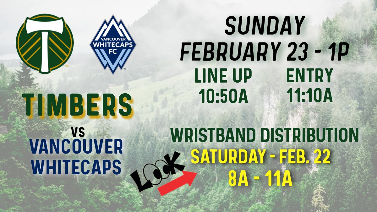 Timbers Wristband & Match Day Info tweet media