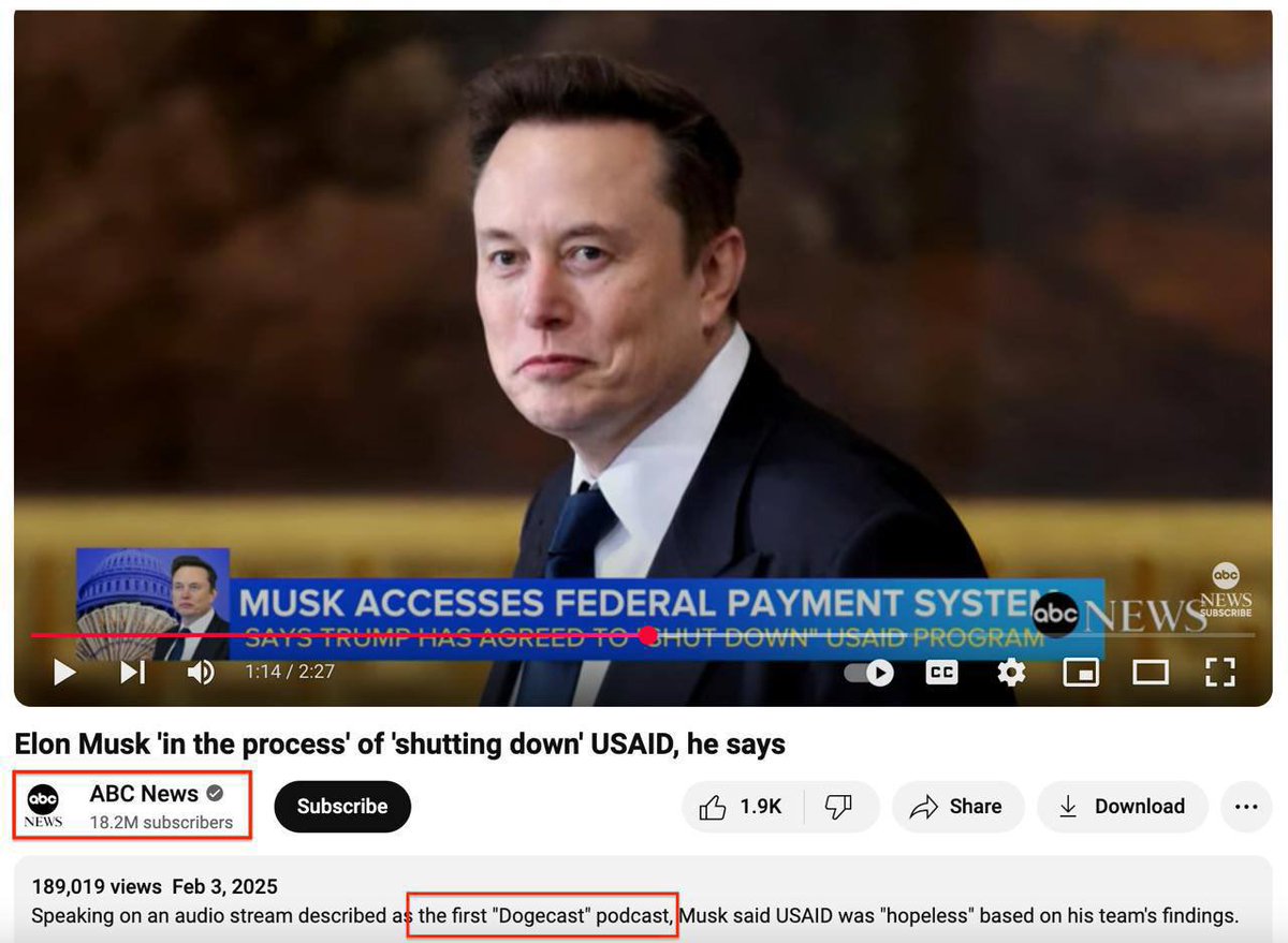 xDinnis's tweet photo. 🚨‼️BREAKING! ‼️🚨

Multiple media sources, including ABC News and Tesla Silicon Valley, have recognized Elon Musk’s podcast as “Dogecast.” With the next episode expected to carry the Dogecast name, this marks a major breakthrough for the DOGECAST community!  🎙️🐕

@DOGECAST_USA https://t.co/SA206LC9Rg