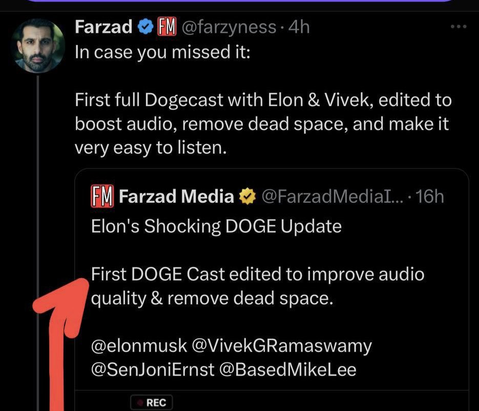 xDinnis's tweet photo. 🚨‼️BREAKING! ‼️🚨

Multiple media sources, including ABC News and Tesla Silicon Valley, have recognized Elon Musk’s podcast as “Dogecast.” With the next episode expected to carry the Dogecast name, this marks a major breakthrough for the DOGECAST community!  🎙️🐕

@DOGECAST_USA https://t.co/SA206LC9Rg