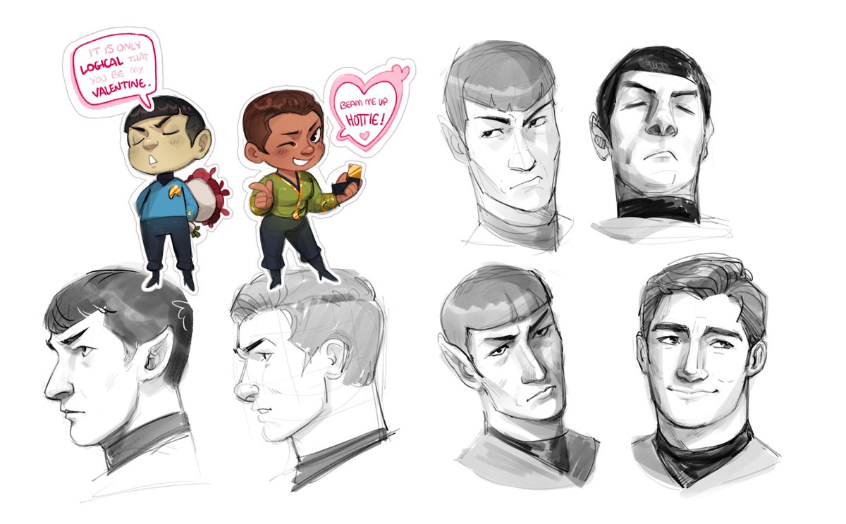TOS Star Trek sketches during my down time ♥