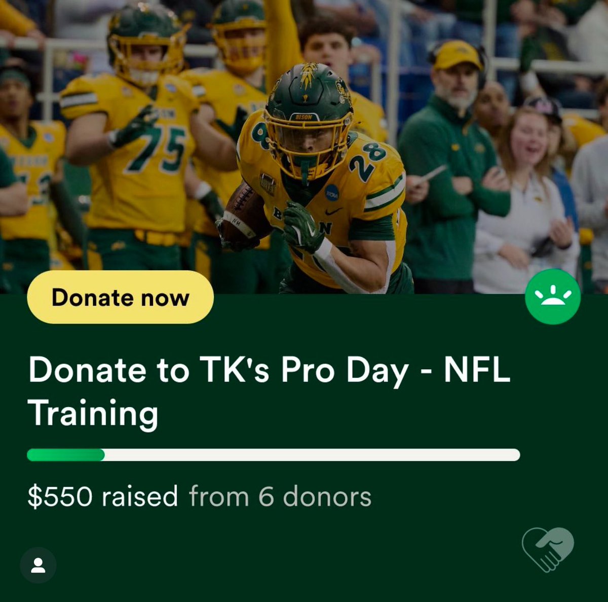 gofund.me/8ecd60b4
He’s not asking me to do this but I think anytime you can invest in someone’s dreams, you should if able too! Bison Nation, calling on you‼️