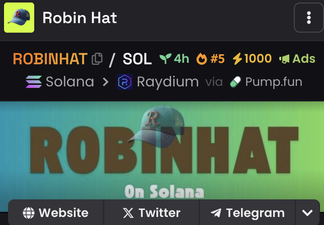 RobinHatSolana's tweet photo. $RobinHat Update: Dexscreener 1000x Boost Has Started!

The next chapter of our journey begins NOW! $RobinHat is officially live with Dexscreener Boost we’re boosting visibility and gaining serious momentum.

https://t.co/ujqgpIoSNT https://t.co/WXSMkjVrHt