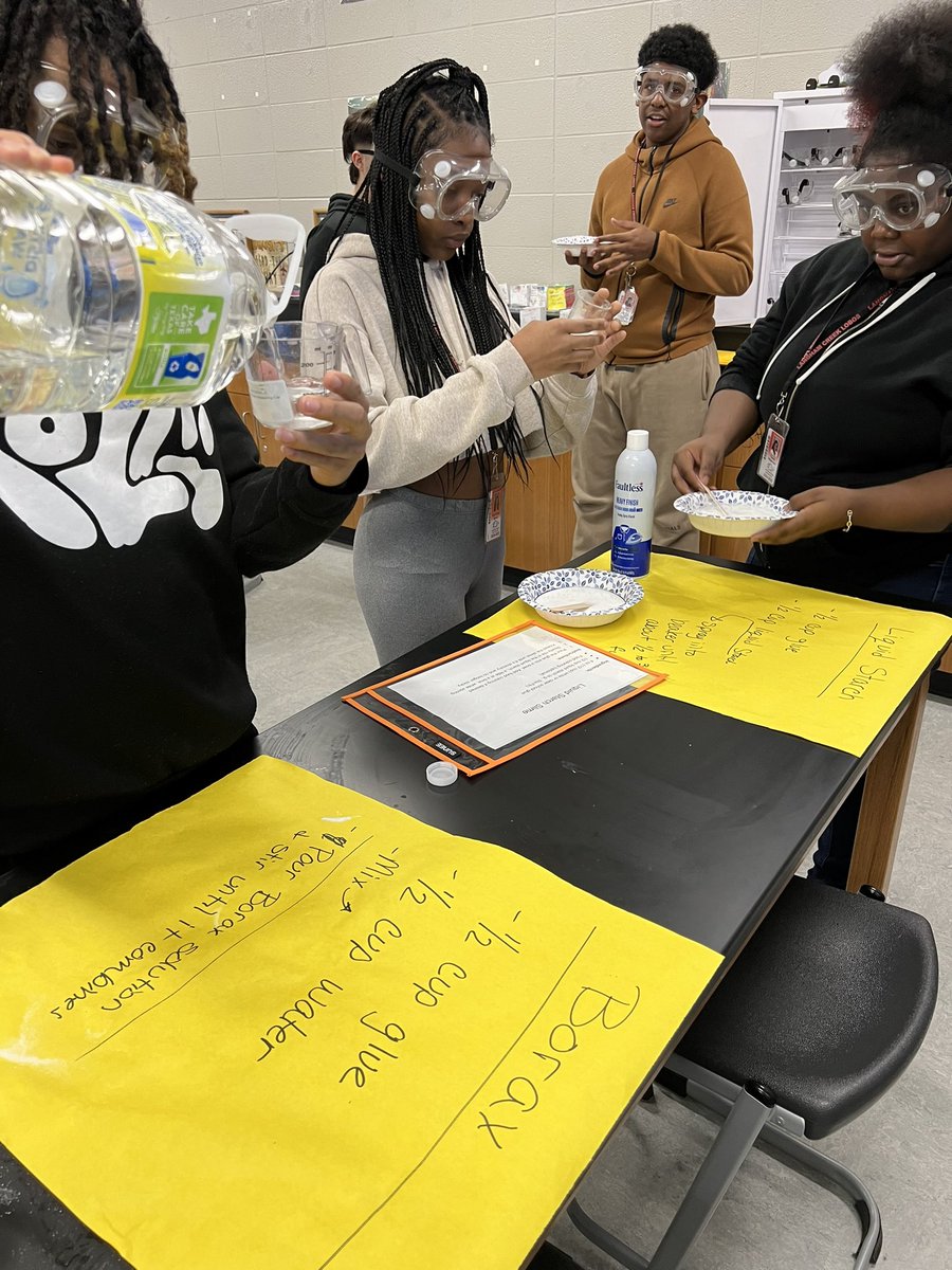 IPC looking at the properties of different activators used to make Slime today.  #BeCurious <a href="/jgricketts/">Jamie G. Ricketts</a> <a href="/langhamcreekhs/">Langham Creek High</a>
