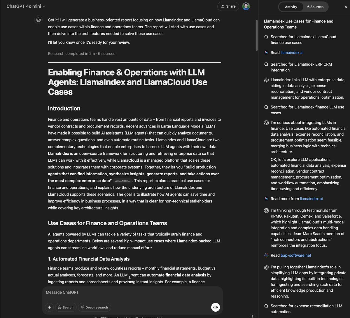 Agentic report generation is going to be a headline use case among every enterprise this year, and Deep Research by <a href="/OpenAI/">OpenAI</a> proves it.

General tools like deep research capabilities will be enough to satisfy general information requests.

But true adoption in the enterprise will