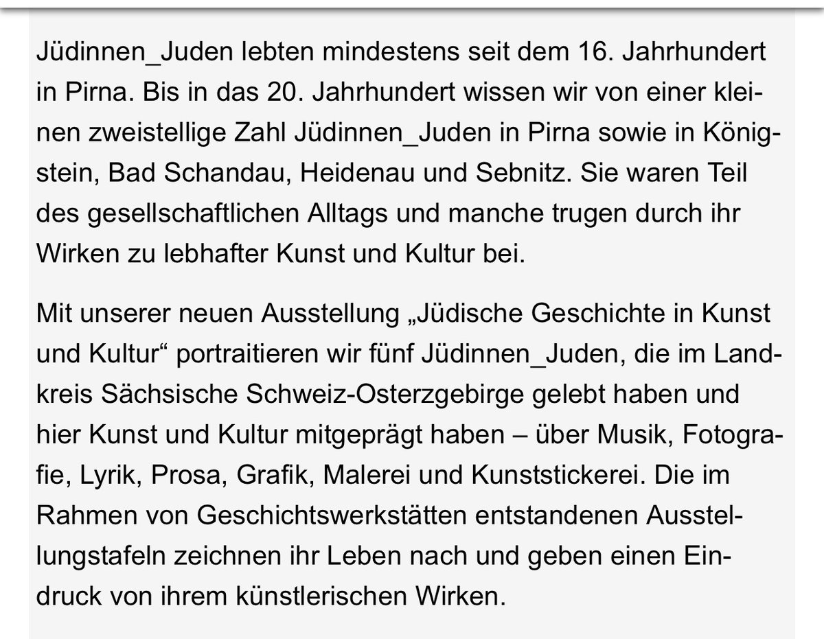 Letzte Chance! 

Besucht heute die Ausstellung  „Jüdisches Geschichte in Kunst und Kultur" im StadtMuseum  # Pirna.

Öffnungszeit: Dienstag von 10 bis 17 Uhr. Eine Kooperation mit dem StadtMuseum Pirna.