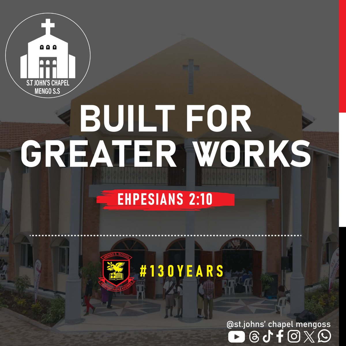 St John's Chapel Mengo (@st_johns_chapel) on Twitter photo As we celebrate 130 years, <a href="/Mengo_School/">Mengo Senior School</a> has stood the test of time.
We are here to say we are BUILT FOR GREATER WORKS.
#130years
#mengoss As we celebrate 130 years, <a href="/Mengo_School/">Mengo Senior School</a> has stood the test of time.
We are here to say we are BUILT FOR GREATER WORKS.
#130years
#mengoss