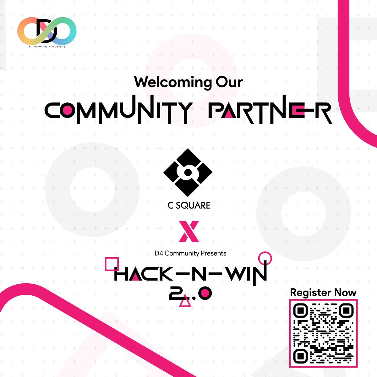 D4Community's tweet image. 🚀Exciting news! C Square joins Hack-N-Win 2.0 as a Community Partner! Get ready for expert guidance, tech resources &amp;amp; an amazing experience. 
 Red light, green light! Will your community join the game? Let’s innovate together!  
#hacknwin #csquare #d4community #hack