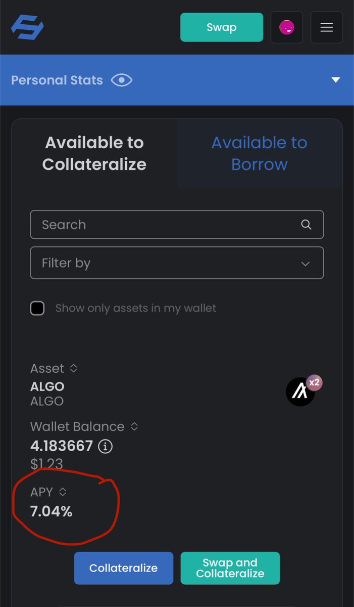 WellWise1's tweet photo. @0xC01n @FolksFinance With ultra stake you will deposit xALGO and borrow more ALGO against it. The problem is that the borrowing APY is higher than the rewards. So you lose money! But Folks does not show that anywhere. https://t.co/El5SWt0Lf2