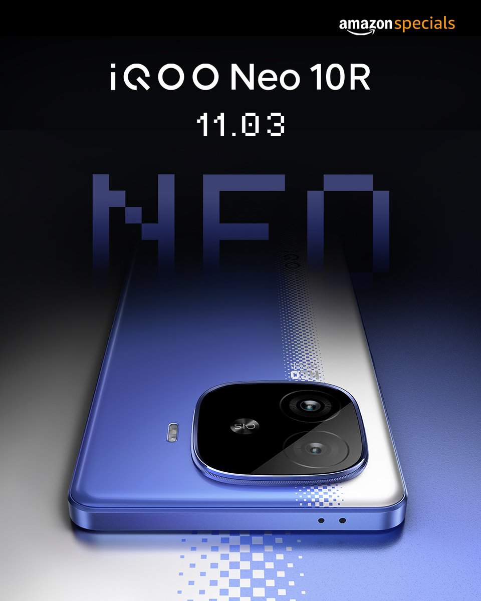 IqooInd's tweet photo. Get ready for the ultimate revolution in performance and design with the #iQOONeo10R! ⚡
Launching on 11th March—mark your calendars! 🗓️

Available exclusively on on @amazonIN and https://t.co/bXttwlZo3N

#AmazonSpecials #PowerToPlay #iQOONeo10R https://t.co/7B0T2MVkUx