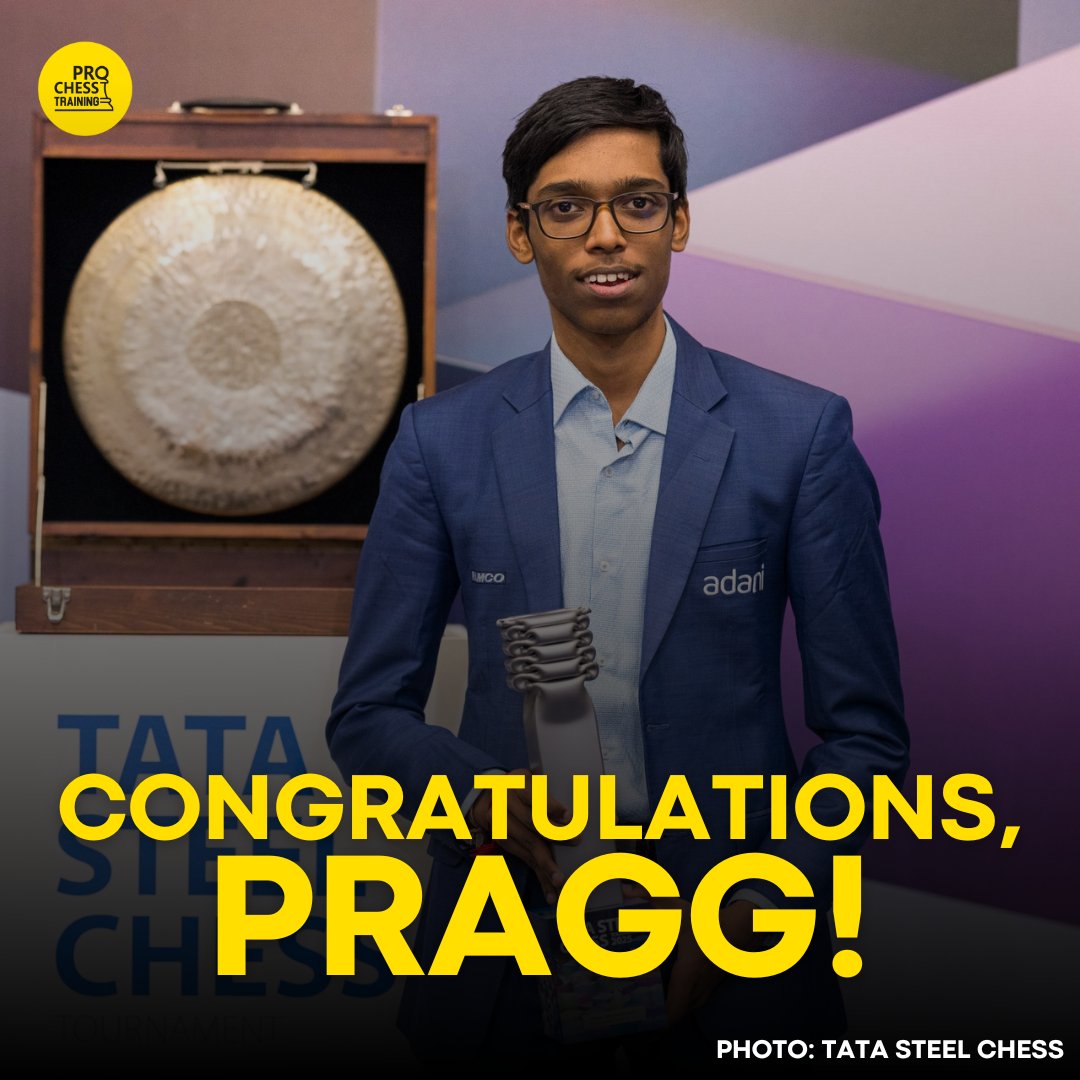 ProChessT's tweet image. Congratulations to PCT's Super GM student and World #7 in the live ratings, GM Praggnanandhaa (@rpraggnachess) on winning the 2025 edition of the Tata Steel Chess Tournament in the Masters section!