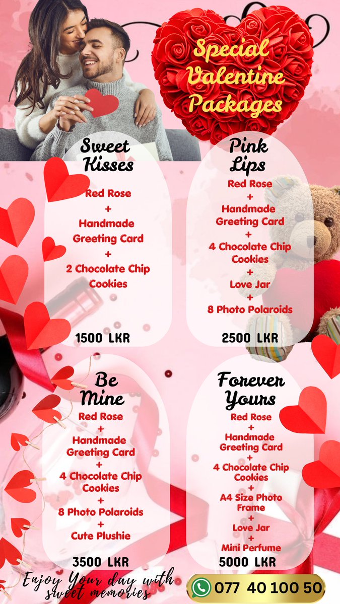 CraffitiLK's tweet photo. Celebrate love in a delightful fusion of sweetness and beauty with our Valentine Combo packages ❤️🥰🌹 
#valentinesday2025 #valentinepackages #ValentinesGifts https://t.co/vsY0ttBxSk
