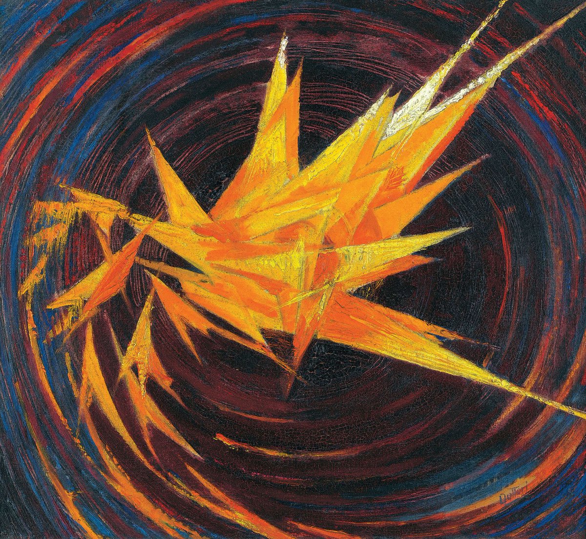 artstitle's tweet photo. ジェラルド・ドットーリ
（Gerardo Dottori、1884-1977）
『爆撃』
（Explosion） https://t.co/9etz8POYTT