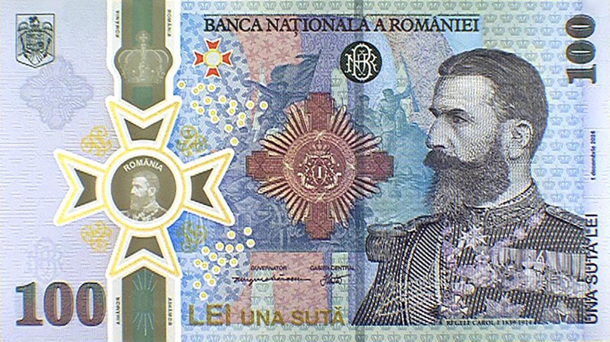 chandersjeena's tweet image. The National Bank of Romania has issued a commemorative 100 lei polymer banknote to mark 185 years since the birth of King Carol I. buff.ly/4hxAywQ #commermorative #banknote #opticalsecurity #features