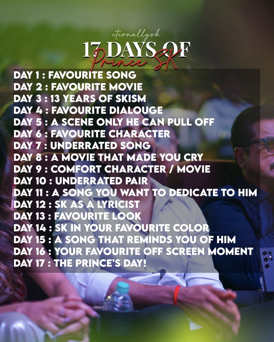 JEEVASK_KS's tweet photo. Day 1 Favourite Song
Day 2 Favourite Movie
Day 3 13 Years of SKISM
#KingSKBrdyFest
#Sivakarthikeyan ❤️
Fav Song #VennilavuSaaral
#HeyMinnale
#Senjitaley
Fav Movie
#Amaran
#REMO
#Maaveeran
#RajiniMurugan
#Ayalaan
#Seemaraja
#13YearsOfKingSK https://t.co/Or2hgGXTUA