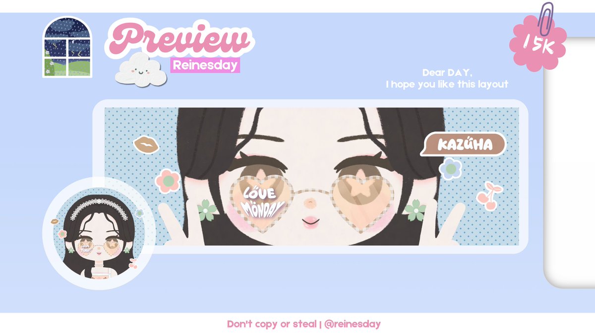 reinesday's tweet image. ೀ⋆ Help RT/ Repost please, thank you! 

Hyhyyy!! Rein bawa katalog layout chibi baru nihhh 😉
Ada karina, minnie, kazuha dan rei. Boleh di retext ya ୨ৎ

💷 15K 
Ba mutualan juga yuk! rep ajaa 𖹭

#zonauang