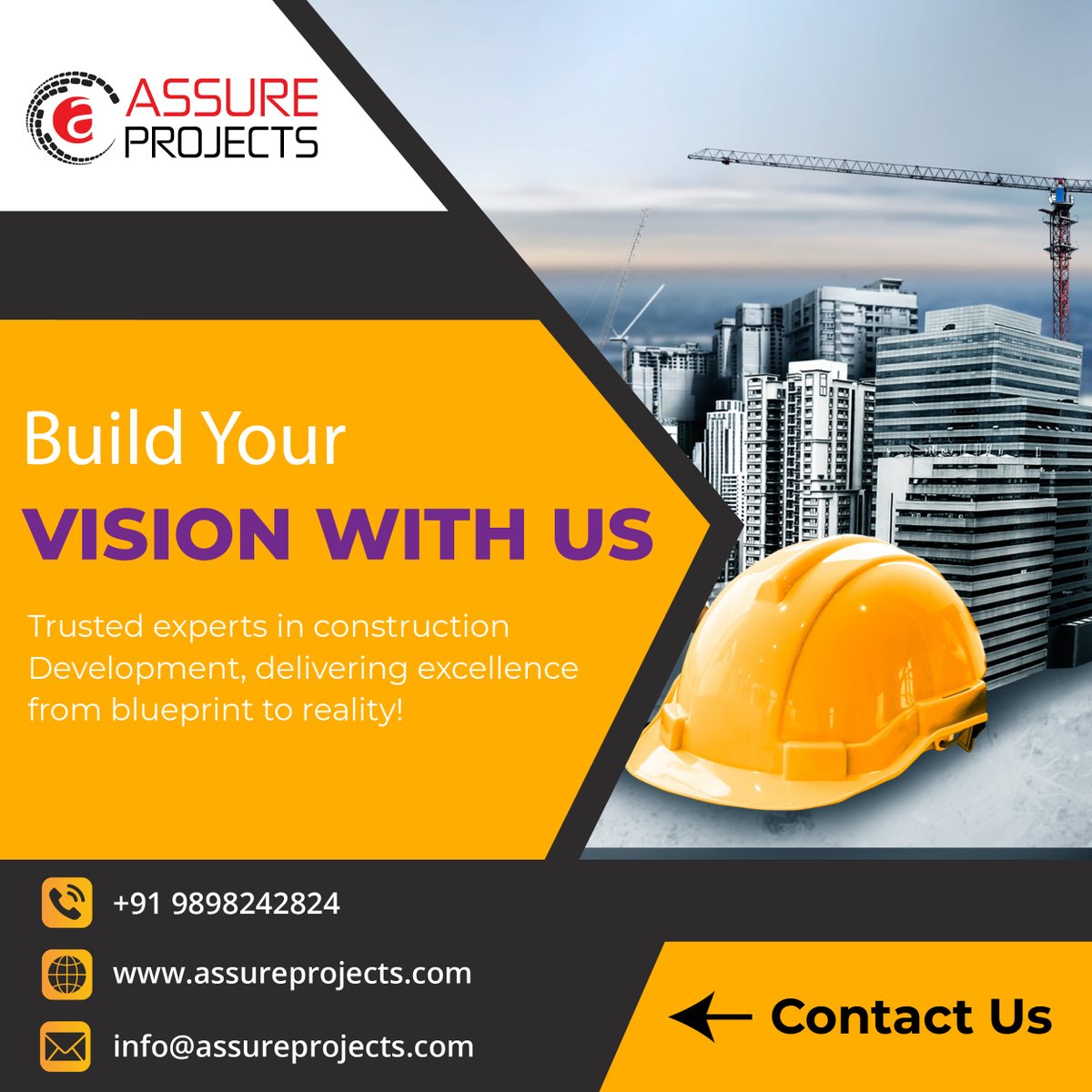 Assureprojects's tweet image. Assure Projects – Building Your Dreams with Excellence🏡
At Assure Projects, we turn your visions into reality with top-notch construction solutions. We ensure quality, innovation, and sustainability in every project, from residential homes to commercial spaces.
#AssureProjects