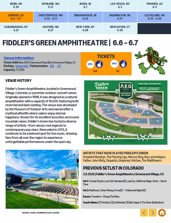 2025 Goose Tour Guide updated with venue information for summer tour. City information + festivals coming soon. drive.google.com/file/d/1oGtVGs…