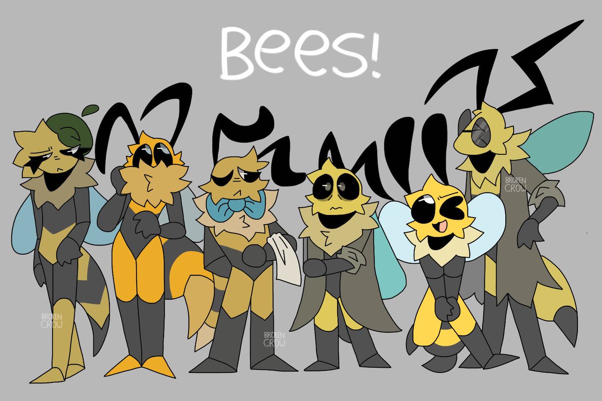 brokencroww's tweet photo. Bees!!! #bugfables #fanart #bugfablesfanart #vibugfables #hbbugfables #artiabugfables #bee #crowbugfables #smallartist #brokencroww https://t.co/nYPcNLmlnO