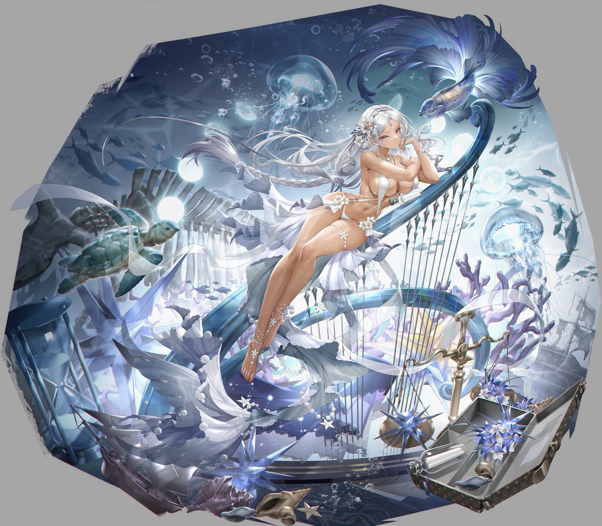 Ddot2018's tweet image. 海の底の水着です