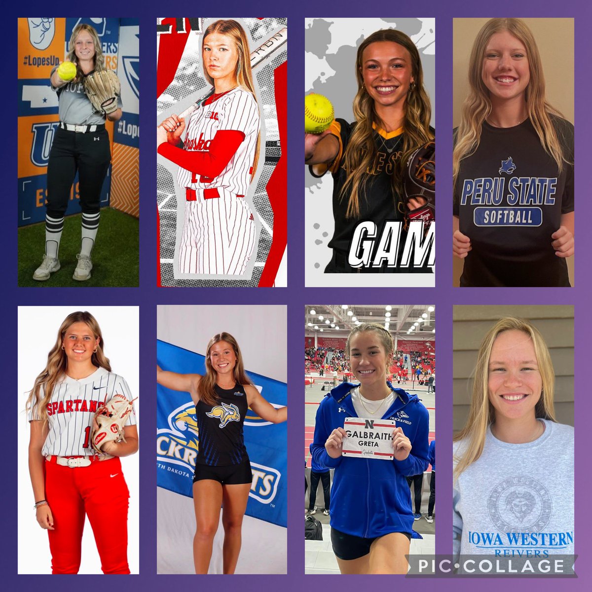 Good luck to all of these former Blair Bear softball studs as they kick off their freshman collegiate seasons! We are rooting for you! Go Be Great! 💜 
#onceabearalwaysabear