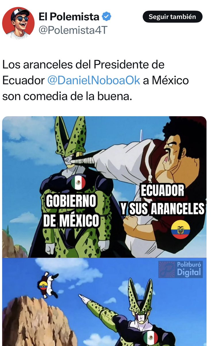 Estoy en México. La pachotada de Noboa solo causa risa. El prestigio de 🇪🇨 por los suelos.
#NosGobiernanDelincuentes