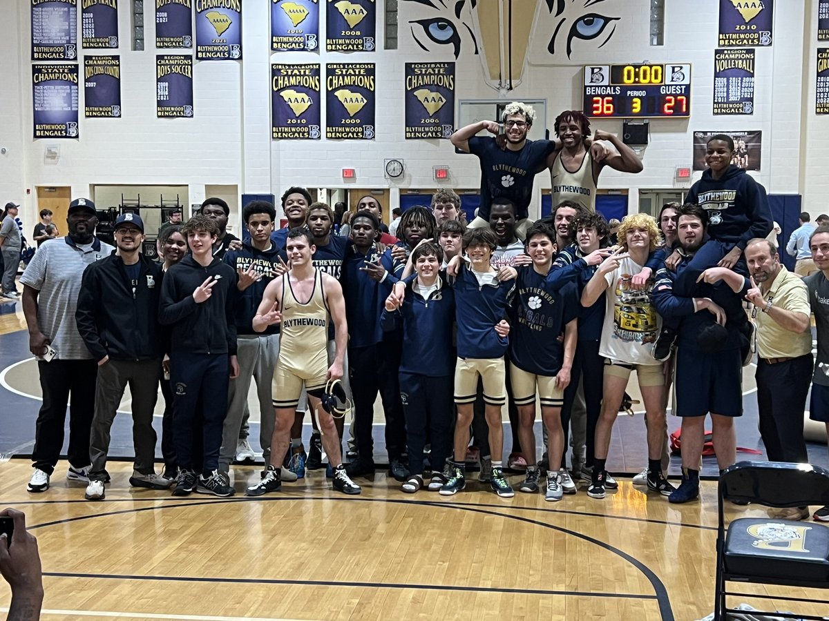 Congratulations to the Bengal wrestling team on their second playoff victory.   Blythewood will host the Upperstate Championship Match (opponent and time to be announced!).
