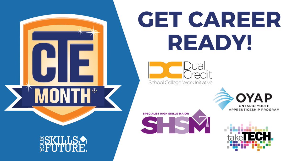 February is Career &amp; Technological Education (CTE) month! Some promotional ideas:
- Share information about your TechEd programs, courses and facilities 
- Highlight Pathway and Job Skills programs available to students 
- Make #CTE Month official in your school board/school