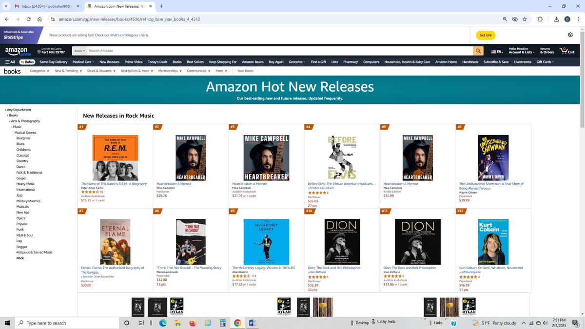 New Release -- The Undiscovered Showman by Wayne Olivieri hits #6 on the Amazon Hot New Release List for Rock Music Books!
amzn.to/4hocnS0