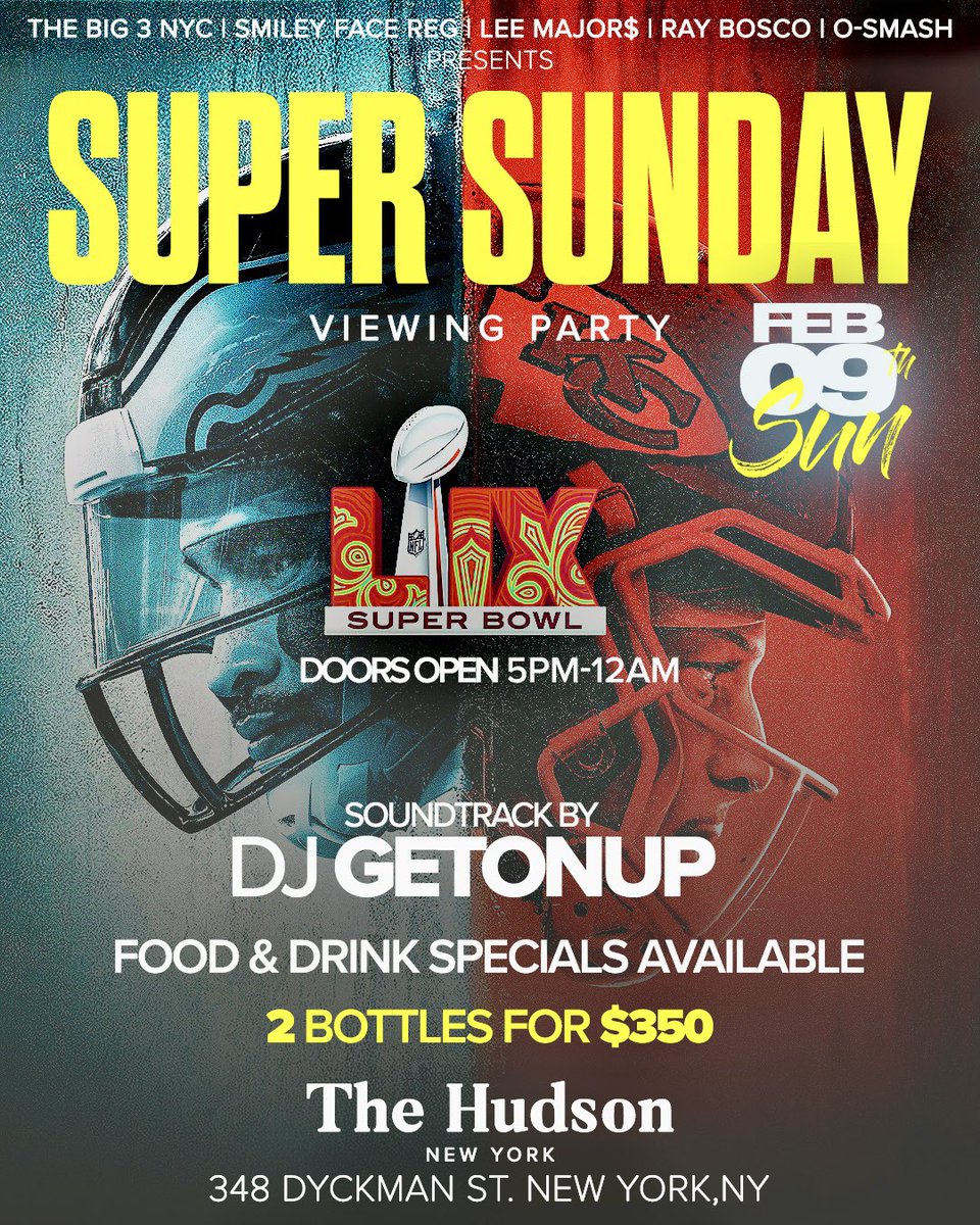 big3nell's tweet photo. Super Bowl Viewing Party  @ Hudson ( Formerly La Marina ) https://t.co/0b0hEdrYnW