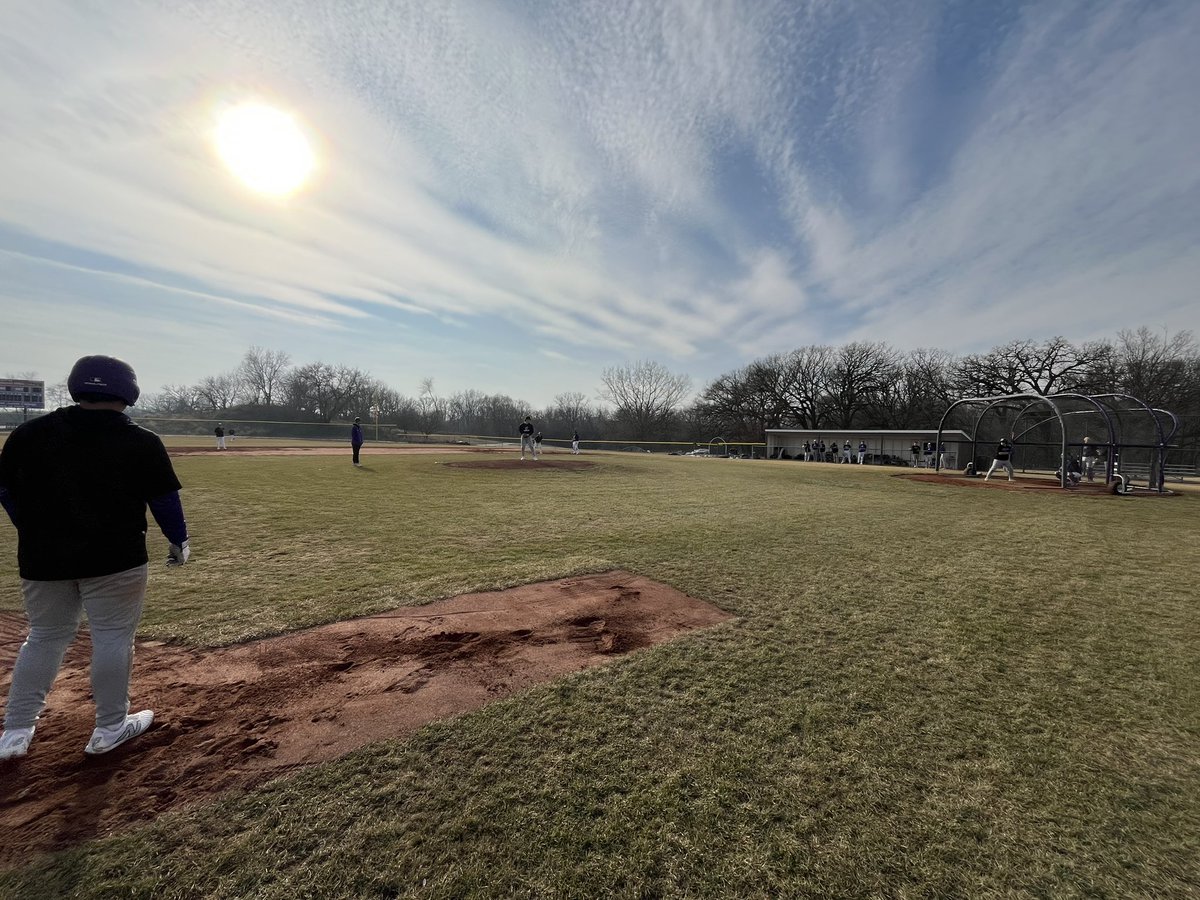 Great to get on our field today for a live intersquad game.  Sunny and warm to begin; but that cold came in fast.   Still got better and, as always, great to be on the field on February 3rd.