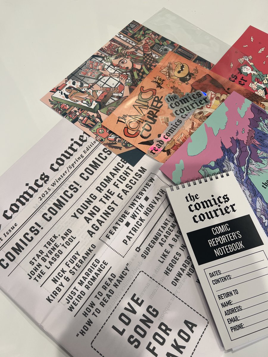 David Hyde (@superfanpr) on Twitter photo Getting The Comics Courier in the mail is so inspiring. <a href="/explodingarrow/">Tiffany Babb</a> is making magic.
The first issue includes:
An interview with <a href="/PatrickHorvath/">Patrick Horvath</a>;
<a href="/xDaveBakerx/">Davey Baker</a> on John Byrne;
How to read Nancy!
Where should I start? Getting The Comics Courier in the mail is so inspiring. <a href="/explodingarrow/">Tiffany Babb</a> is making magic.
The first issue includes:
An interview with <a href="/PatrickHorvath/">Patrick Horvath</a>;
<a href="/xDaveBakerx/">Davey Baker</a> on John Byrne;
How to read Nancy!
Where should I start?
