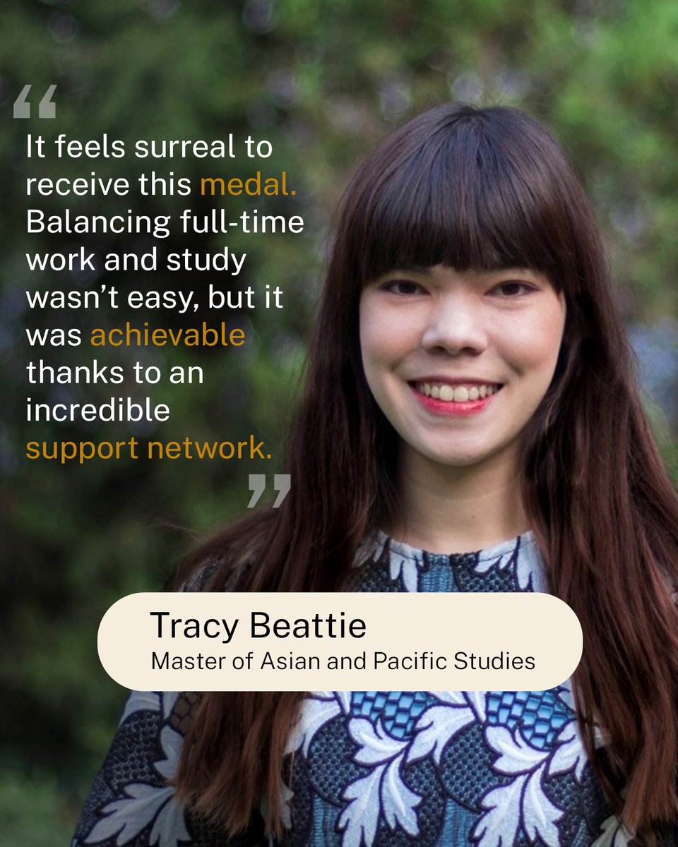 🏅 Congratulations to Tracy Beattie who has been awarded the University Medal for her outstanding academic achievements during her studies at <a href="/ourANU/">ourANU</a>

🔗 Read the full story here:
quicklink.anu.edu.au/i6al

#ouranu #anucap #anuasiapacific #graduation #postgraduate