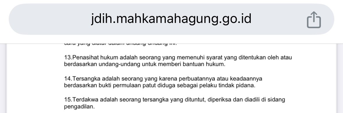 azel_a's tweet photo. @haduhudah @LordB259 @1xPutaranbilas2 @theflankerID Baca KUHAP langsung, chatgpt itu gaselalu bener. Pasal 1 ayat 14, definisi tersangka, dan di hukum acara pidana ga mengenal terduga adanya tersangka, terduga diambil dari definisi tersangka. Jadi sama aja tersangka apa terduga https://t.co/ihZnEBI7cf