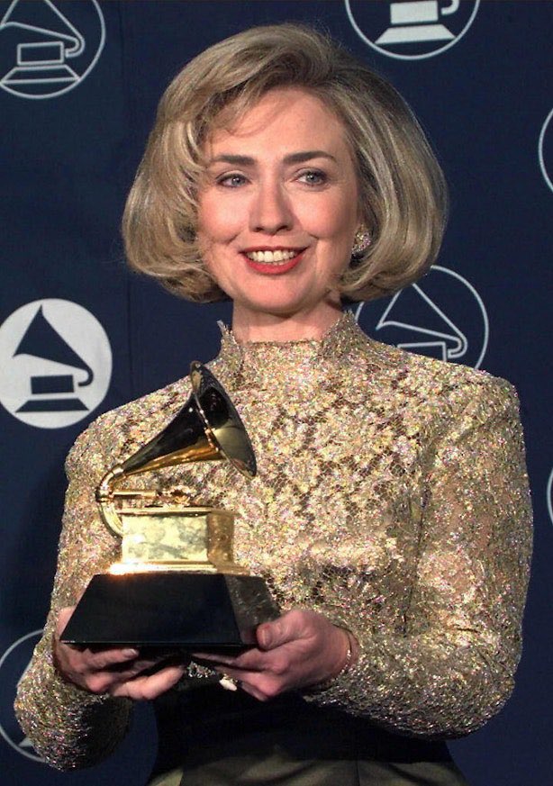 tayzorswift's tweet photo. I just learned that Hillary Clinton has a grammy??😭 https://t.co/hJdOY6EtnJ