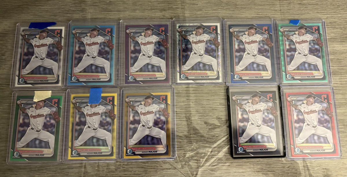rragSportscards's tweet photo. Aidan Major Bowman Chrome Rainbow: 

Orange /25 and Rose Gold /10 en route 

FINDERS FEE FOR THE 1/1. Please RT 🤝 https://t.co/eLQRMSLEwu
