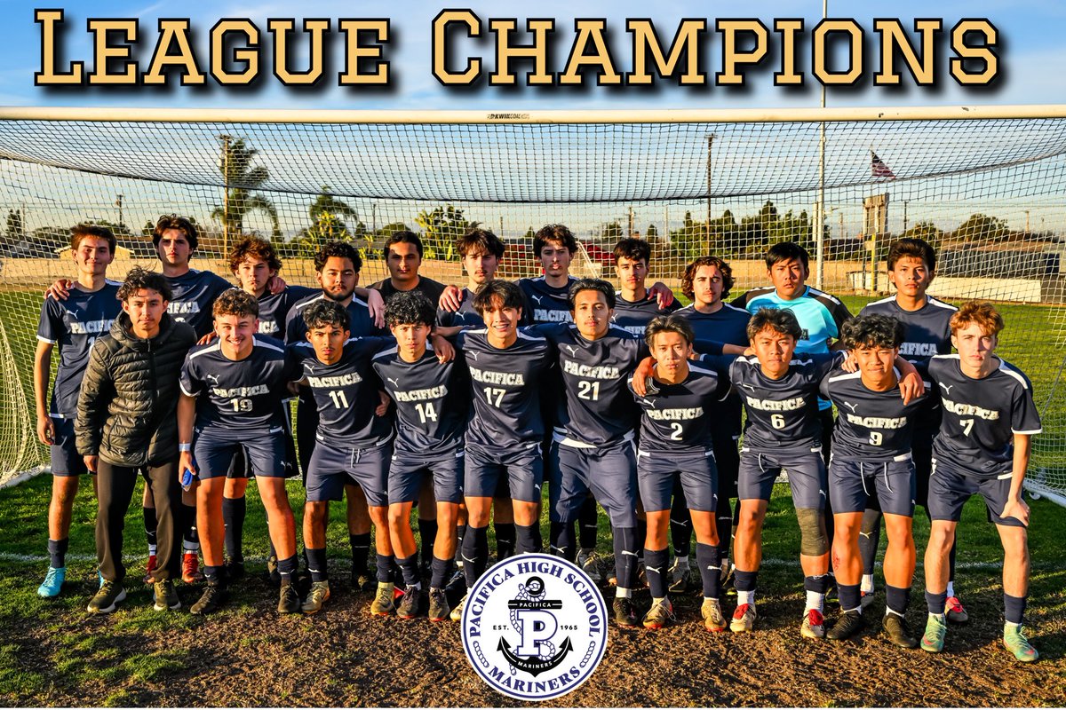 ggusdathletics's tweet photo. For the 1st time since 2003, Pacifica boys soccer are league CHAMPIONS! This is the Mariners’ 10th league title as they finished 6-1-1 in the North Hills league. #ggusdsoccer #phsmariners #centuryconference https://t.co/JsuLsw8pZw
