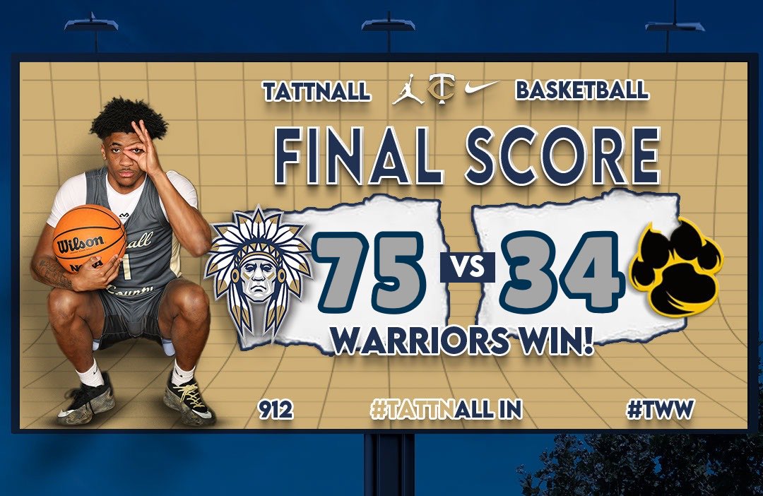 WARRIORS WIN! 

Tattnall walks into Claxton and beat the Tigers tonight! Warriors were led by: 
#23 <a href="/JustinMcmil1/">Justin McMillian</a> 31 points, 8 rebounds, 4 assists 
#4 <a href="/jawan557/">Jawan “Wan” Williams</a> 13 points, 11 rebounds, 3 blocks 
#11 <a href="/shaud10x_/">Tashaud “Shaud” Robinson ✞💫</a> 10 points, 2 blocks 
#ALLIN
<a href="/KyleSandy355/">Kyle Sandy</a> <a href="/swish_scout/">SWISH SCOUTING</a>