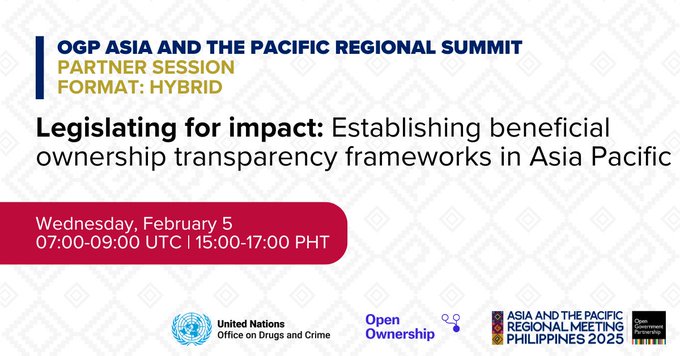 Happening tomorrow: 🗓️

Top experts &amp; legislators will talk about #BeneficialOwnership transparency reform and share game-changing insights on tackling corruption &amp; illicit finance. 

Join the conversation:
openownership.org/en/blog/event-…

#UnitedAgainstCorruption