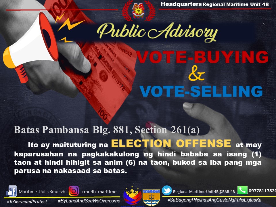 RMU4B's tweet photo. LOOK: Vote-Buying at Vote-Selling

#BagongPilipinas
#ToServeAndProtect
#SaBagongPilipinasGustoNgPulisLigtasKa
#ByLandAndSeaWeOvercome https://t.co/iFna7qbXhD