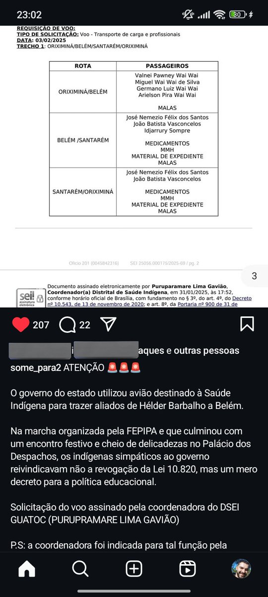 artrcruz's tweet photo. autoritarismo: hélder barbalho usa a máquina do Estado em favor de interesses do governo: avioes reservados a saúde indígena estão sendo utilizados para o transporte de aliados a Belém, trazidos para encenarem acordos com o governo do estado 
#ForaRossieli
#Revogacao10820 https://t.co/7cc09rS0Eh