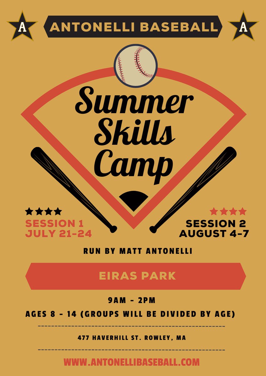 Our 2025 Summer Skills Camp was just announced! Go to antonellibaseball.com to reserve your spot! ⚾️