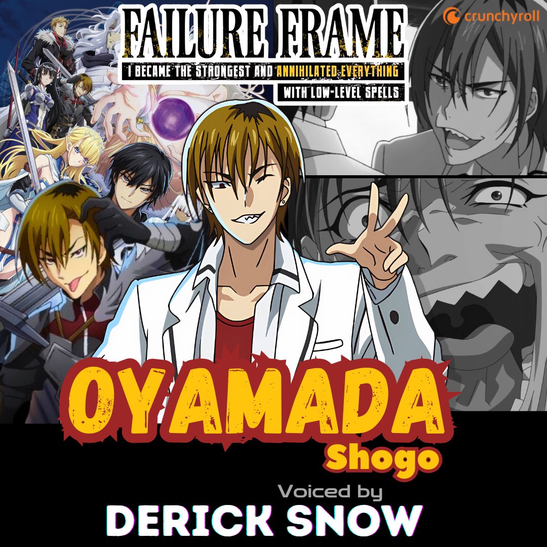 theDerickSnow's tweet image. I voice Oyamada in #FailureFrame! On Earth he’s a vicious school bully… but in a world of magic he has incredible, unchecked power! 
I’ve had a blast being loveably detestable. Kudos ADR director Jerry Jewell and engineer Manuel Aragon! Catch ALL 12 eps on #crunchyroll! #anime
