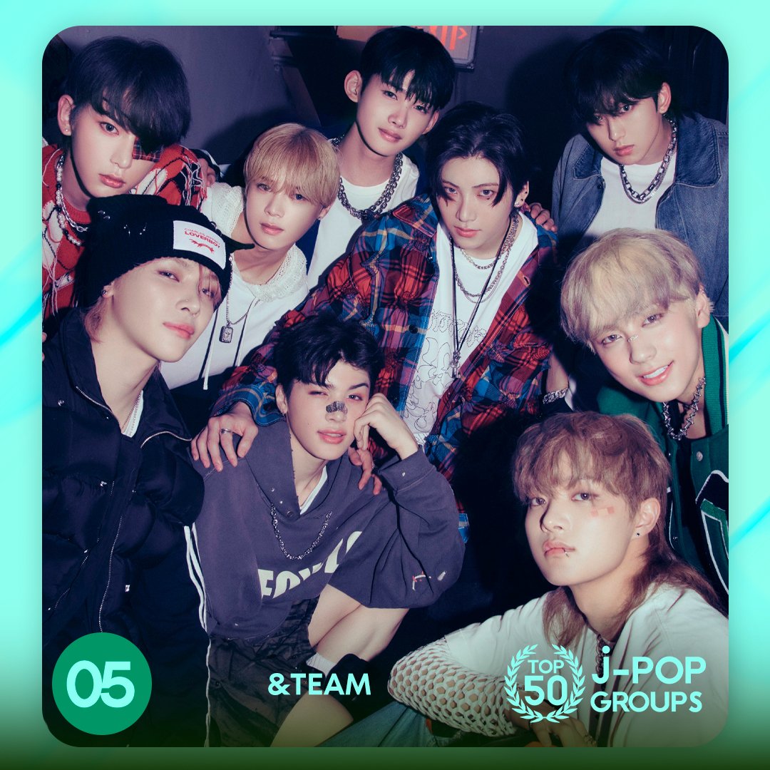 TOP100KPOP's tweet photo. TOP 50 – J-POP GROUPS

#5 &amp;TEAM

Congratulations! 🎉 https://t.co/NzpWDIthsT