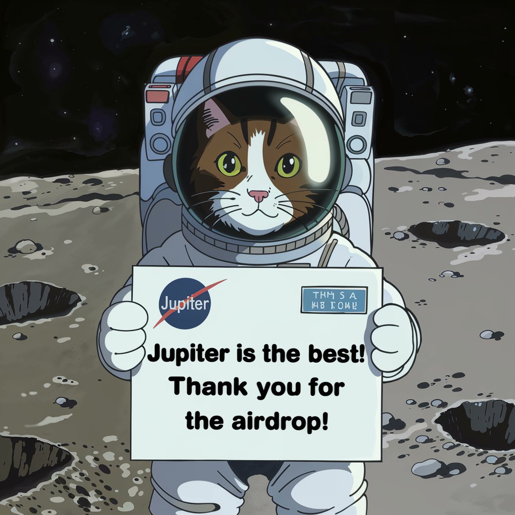 SoldierCryp's tweet photo. Thanks @JupiterExchange  for the awesome airdrop! 🙏🚀 
Excited to be part of the journey! #Jupiter #Airdrop #Grateful https://t.co/ueSHqKZLyc
