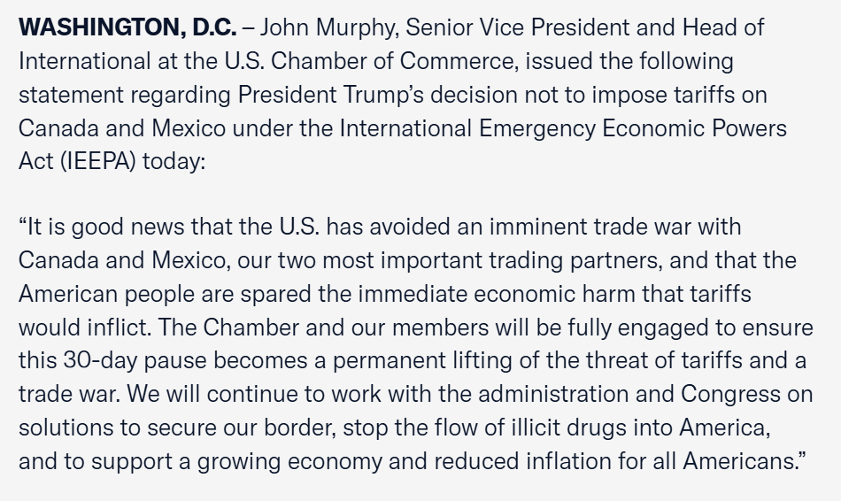 Statement: <a href="/USChamber/">U.S. Chamber</a> Welcomes Pause, Calls for Permanent End to Tariff Threats