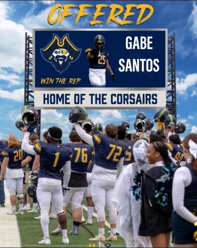 Gabe Santos (@gabesantos_9) on Twitter photo After a great conversation with Coach McCormack, I am blessed to receive my second collegiate offer to play football at UMASS Dartmouth, Looking forward to the visit on Sunday! ๐ดโโ ๏ธ๐ดโโ ๏ธ
@UMASSDCoachMcC
<a href="/CorsairFootball/">UMass Dartmouth Football</a>
<a href="/peabodyvarsity/">Peabody Varsity Football</a> After a great conversation with Coach McCormack, I am blessed to receive my second collegiate offer to play football at UMASS Dartmouth, Looking forward to the visit on Sunday! ๐ดโโ ๏ธ๐ดโโ ๏ธ
@UMASSDCoachMcC
<a href="/CorsairFootball/">UMass Dartmouth Football</a>
<a href="/peabodyvarsity/">Peabody Varsity Football</a>