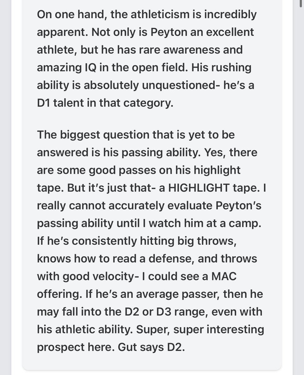 PeytonBabbitt's tweet photo. Thank you @alex_pallone @PrepRedzoneMI  for the write up!! Definitely going to get to some camps to prove my arm and that i’m one of the top guys out there!💪🏽🏈 https://t.co/STE6MsYeiu